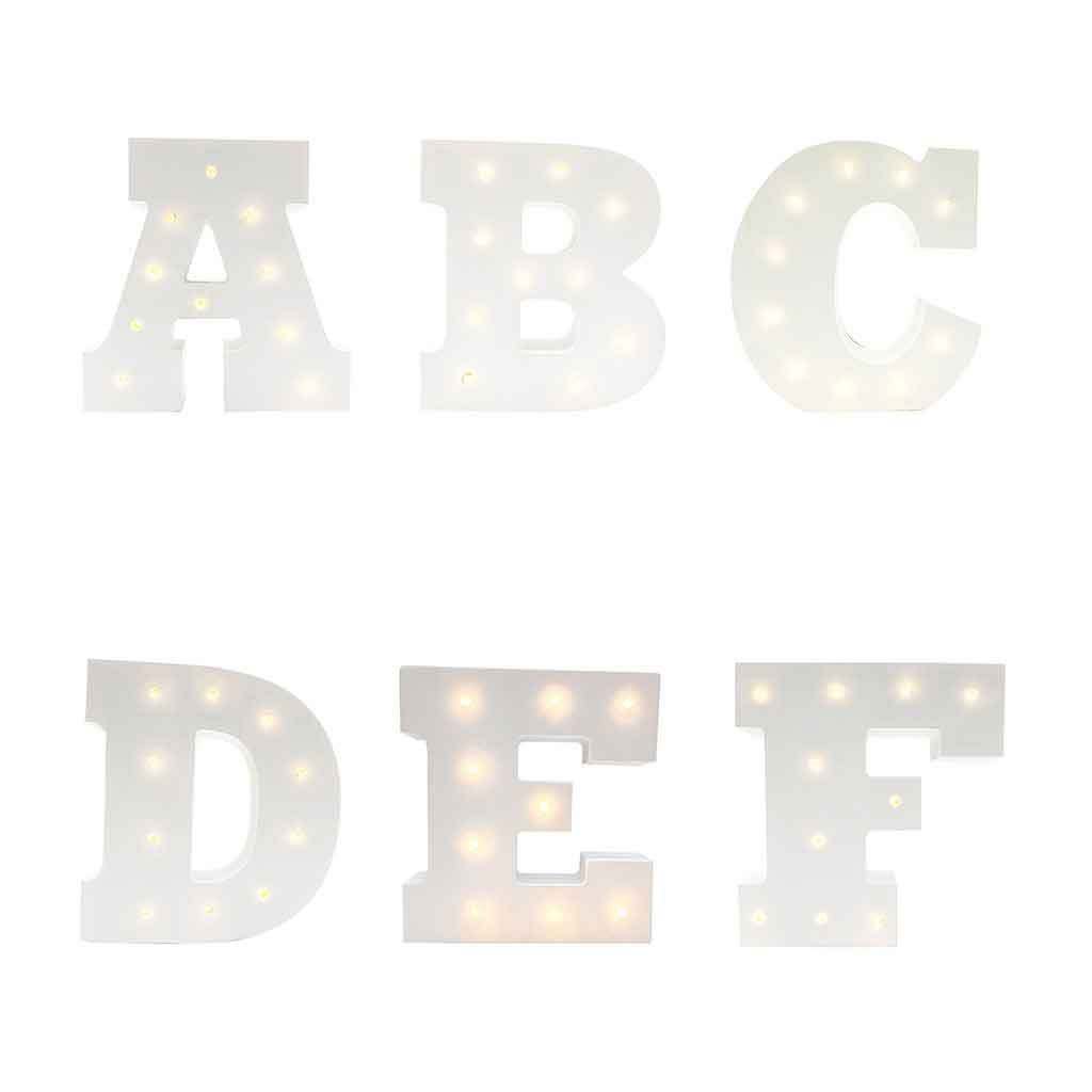 Letras Decorativas Con Luces Led Surtidas 15Cm - Aliss