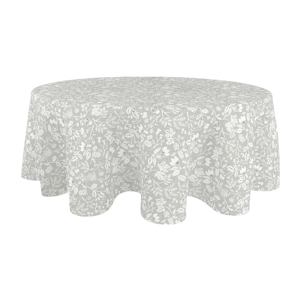 Mantel Redondo Gris Con Estamado 230Cm