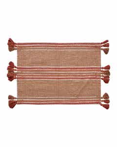Alfombra Decorativa Con Flecos De Algodón 60X90Cm