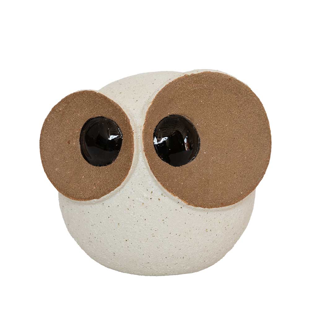 Figura Decorativa De Cerámica En Tonos Beige Y Marrón 16x12.5x14.5cm