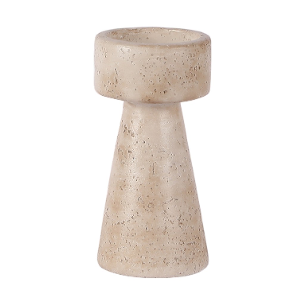 Candelabro De Cemento Color Natural 10x20cm