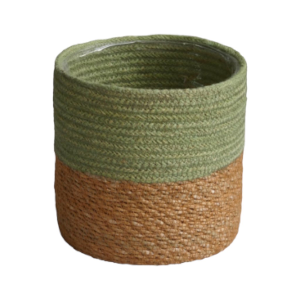 Macetero Marrón Y Verde 16X16Cm