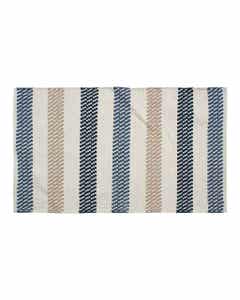Alfombra Decorativa Con Detalles Beige-Azul 60X90Cm