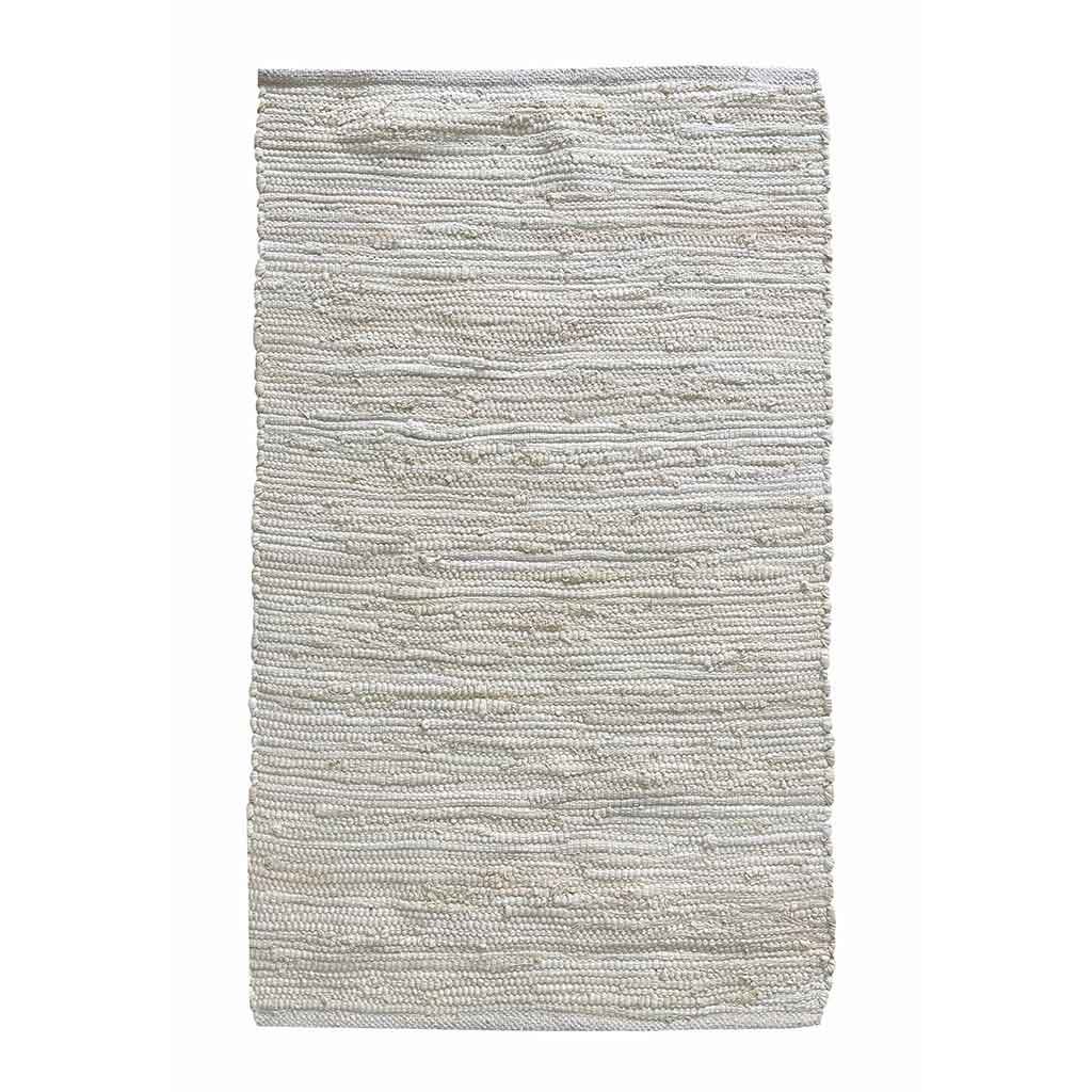 Alfombra Blanca De Algodón 90X150Cm