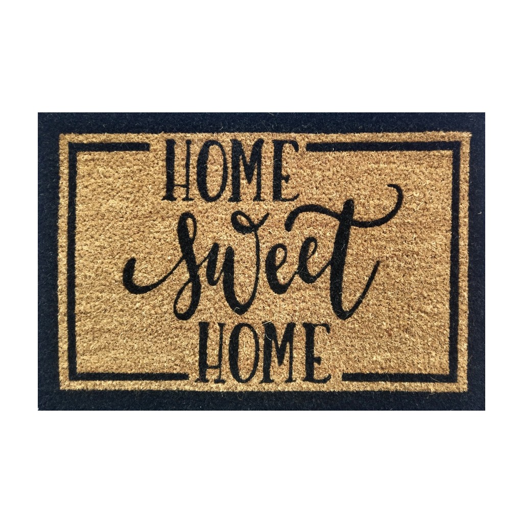 Alfombra "Home Sweet Home" Con Marco Negro 40X60Cm