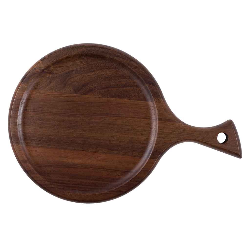 Bandeja Para Servir Redonda De Madera 34X23X2Cm