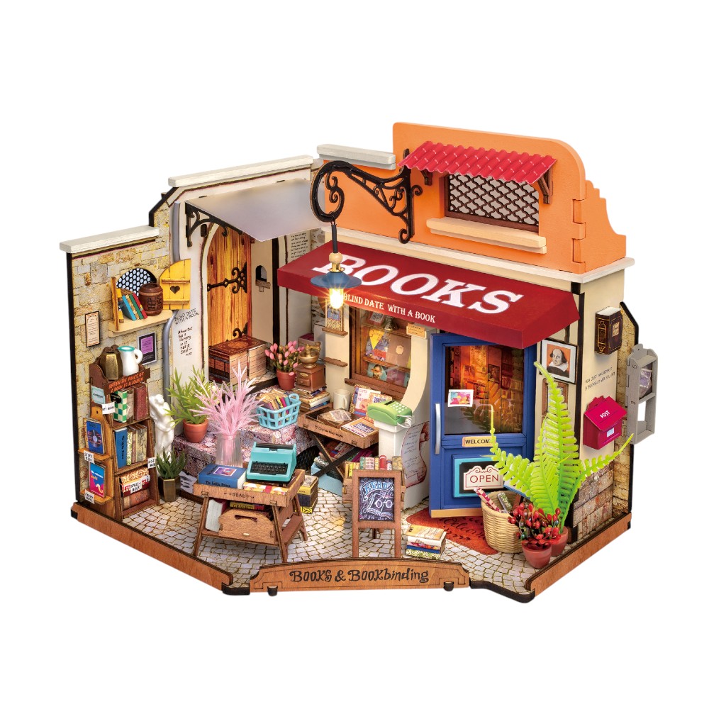 Librer&iacute;a De La Esquina En Miniatura Robotime