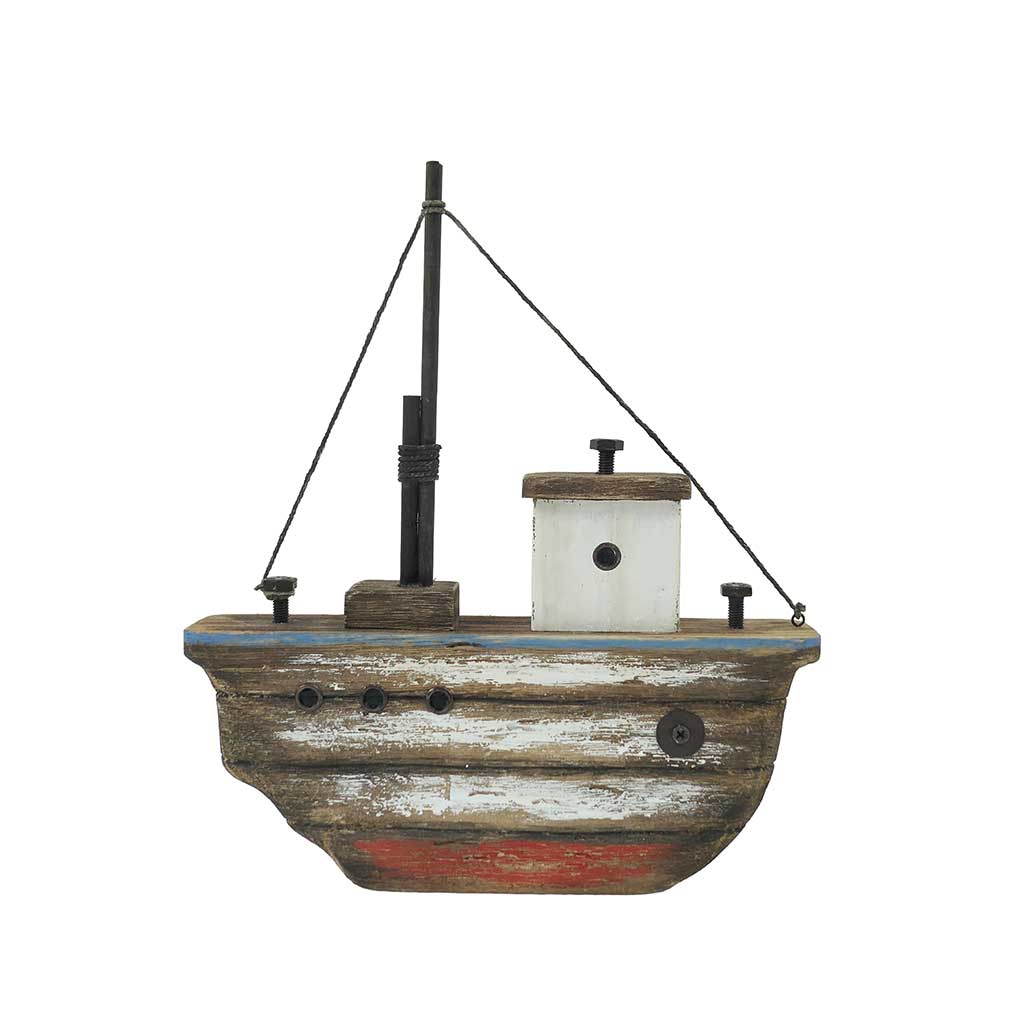 Figura Decorativa Bote Estilo Rústico 28.5x6x34cm