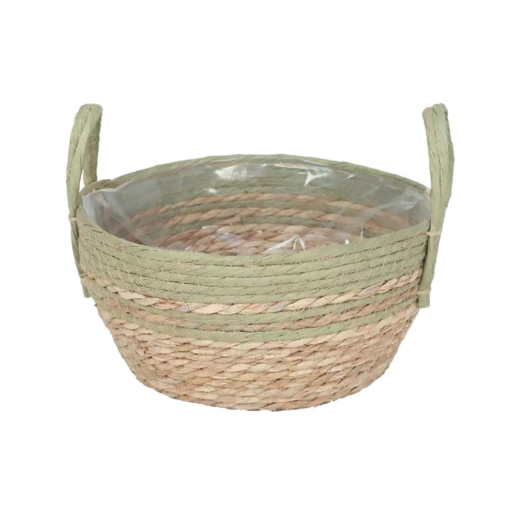 Maceta Ratan Bicolor Verde 25X12Cm