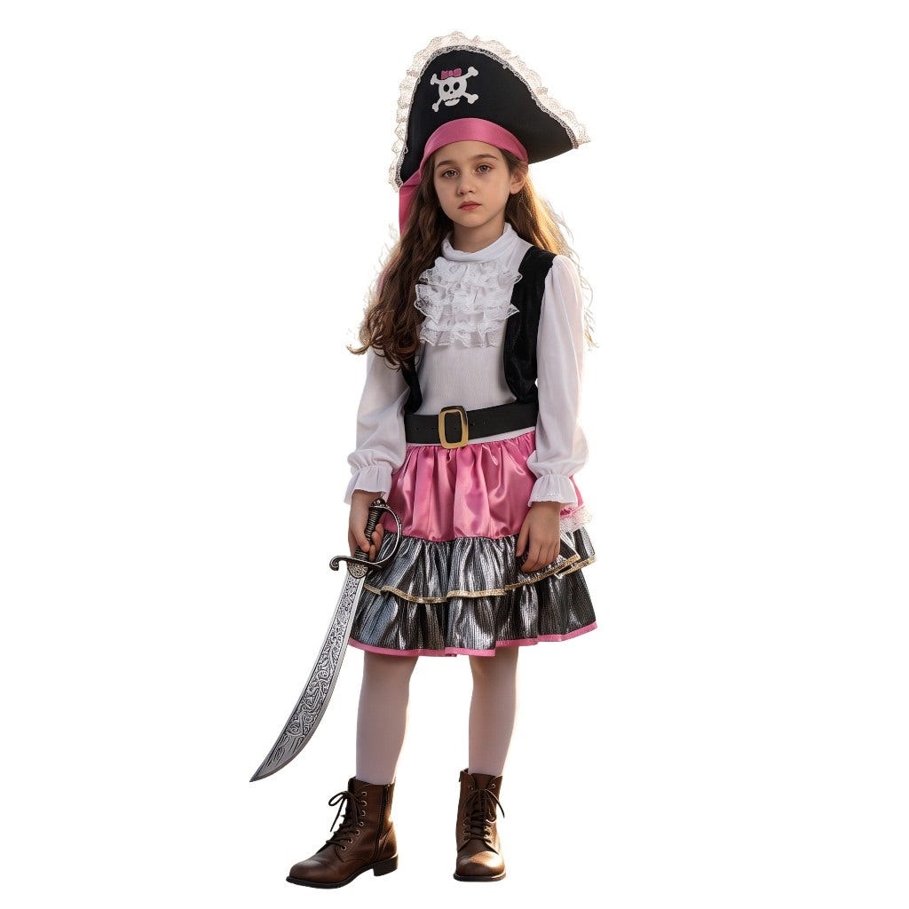 Disfraz Infantil De Princesa Pirata Rosa