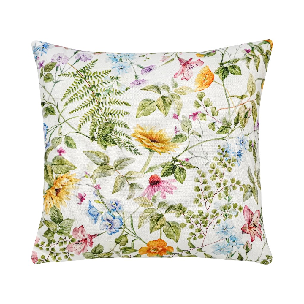 Cojín Estampado De Hojas Y Flores 45X45Cm