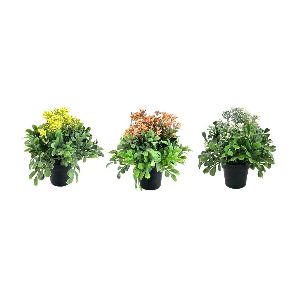 Planta Artificial En Pote Surtidos 18cm