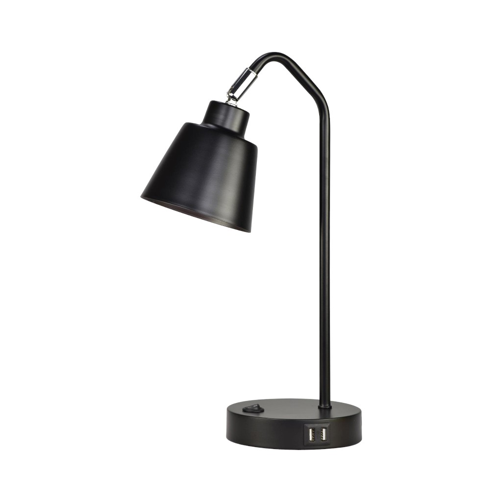 Lámpara De Mesa De Malla Con Pantalla Negra 19.5X14X40.5Cm