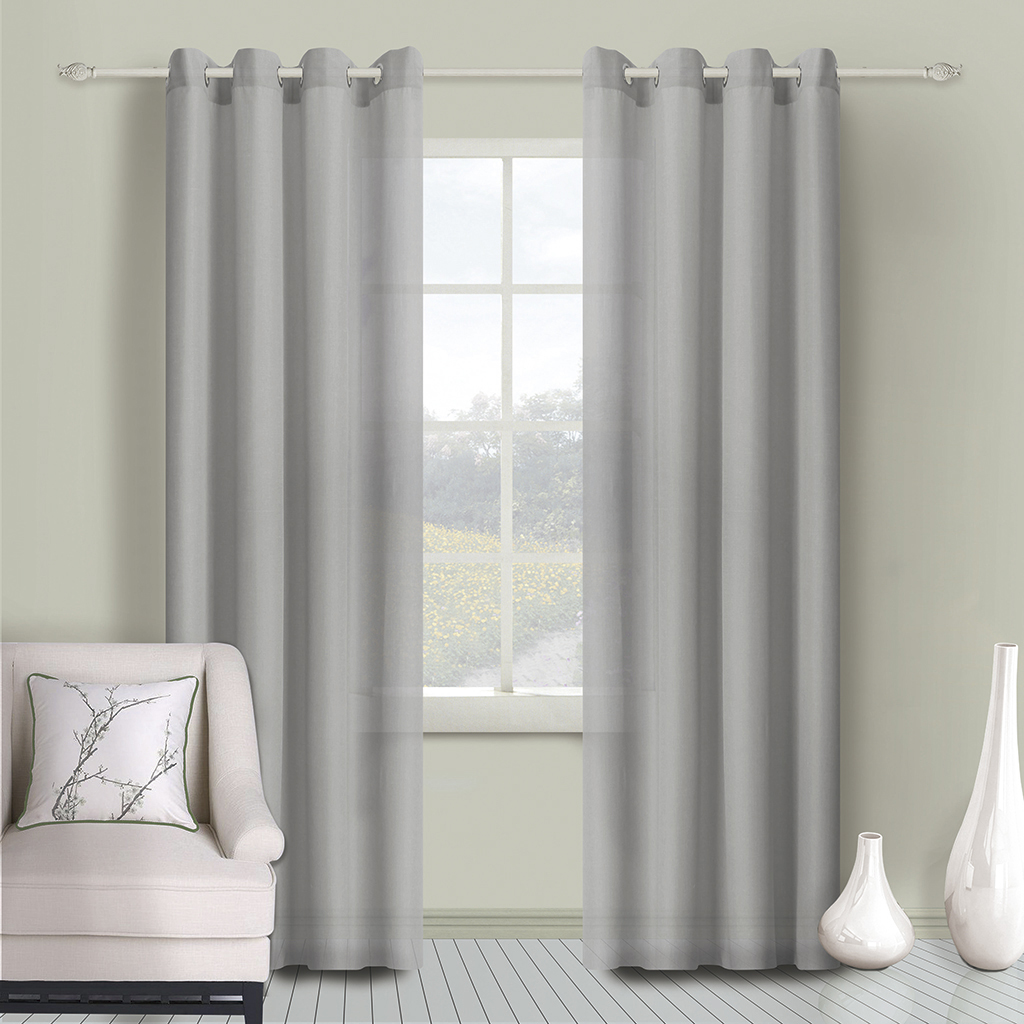 Cortina Opaca Gris Claro De Poliéster