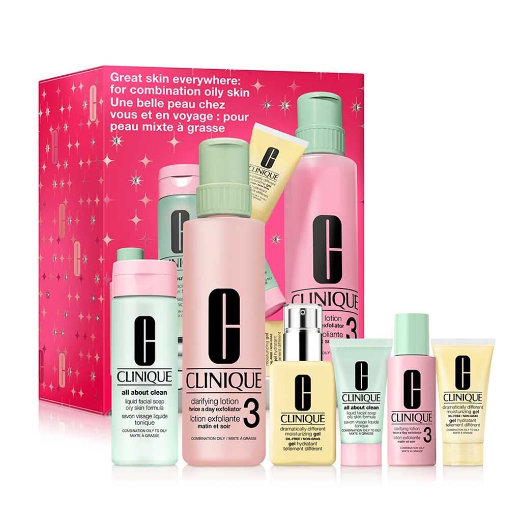 Clinique Set Tratamiento Rutina 3 Pasos Rostro: Piel Mixta-Grasa Holiday