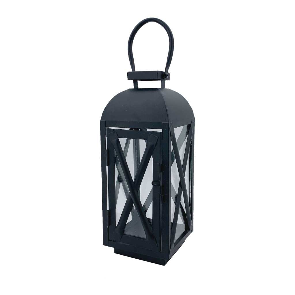 Farol decorativo negro 15x15x38