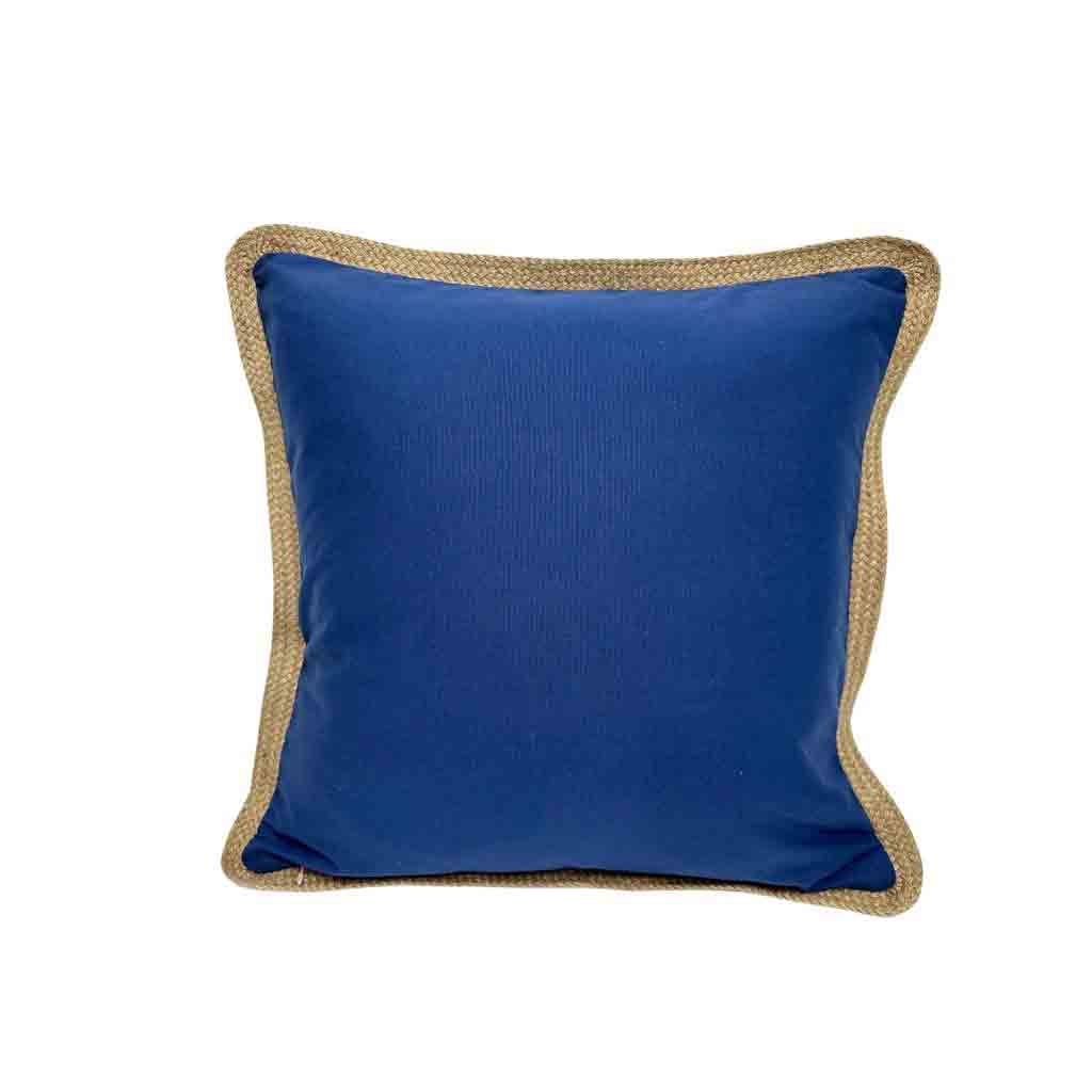 Cojín Azul Marino Borde Tejido 45x45cm