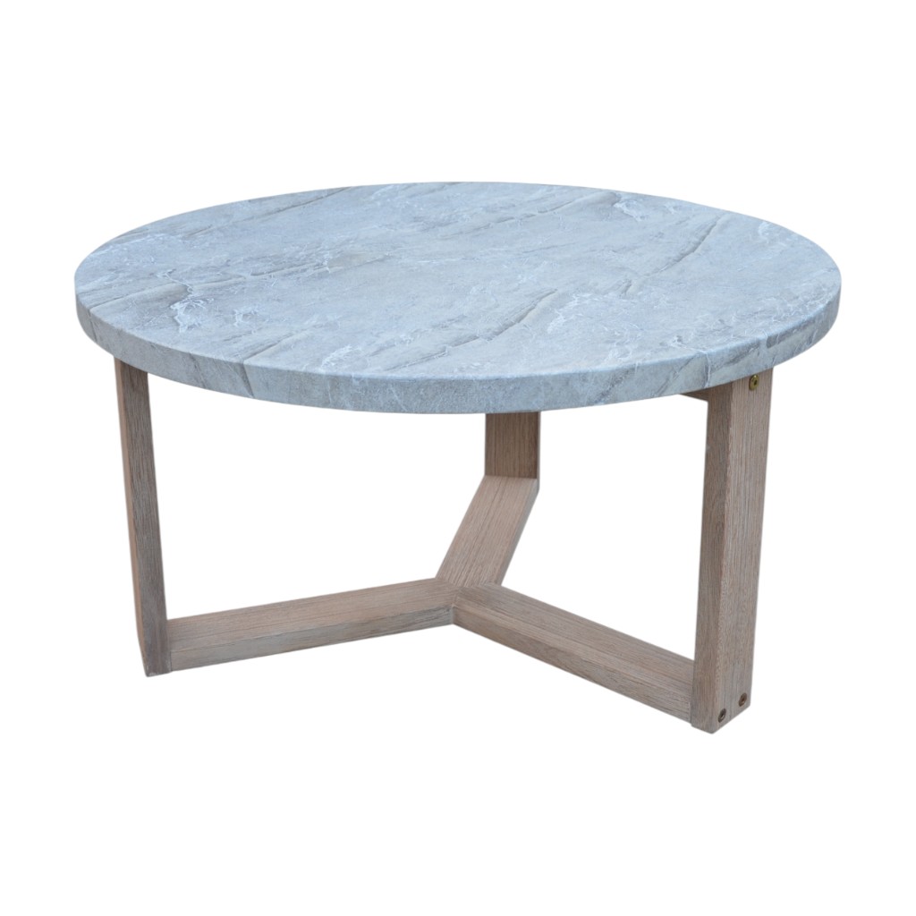 Mesa Redonda Baja Gris Claro Abraham 70X70X37Cm