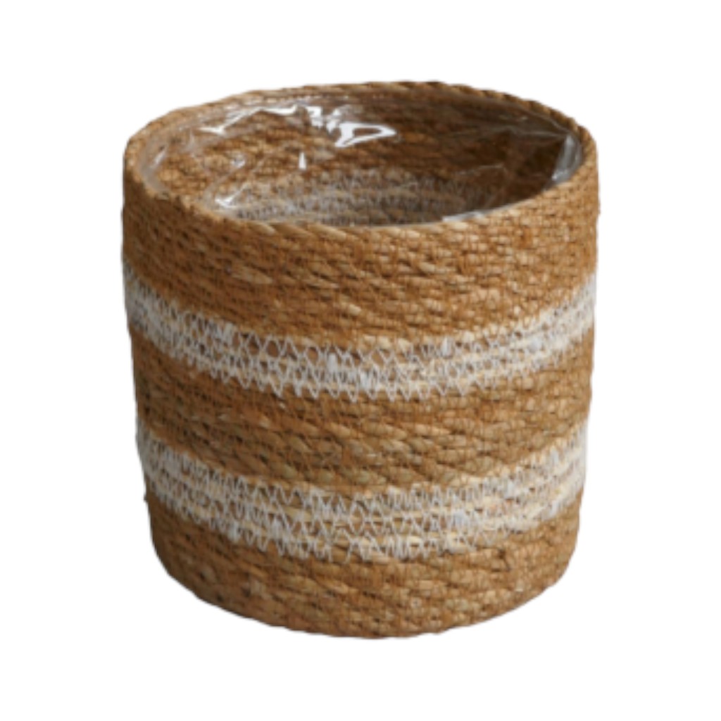 Macetero Marrón Y Beige 14X14Cm