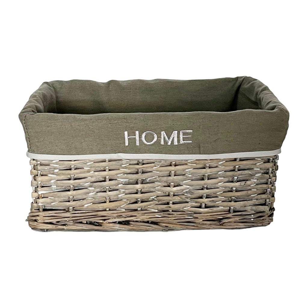 Cesta Para Ropa Con Forro De Tela Verde 36x26x16cm