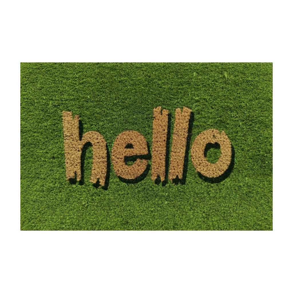 Alfombra Verde Estampado Hello 40X60Cm