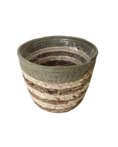 Cesta Para Plantas Marrón-Beige Y Verde 17X14Cm