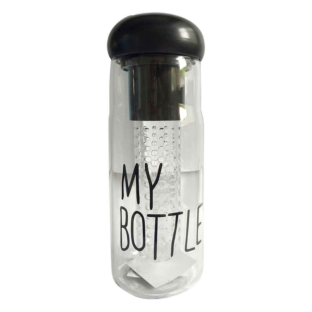 Botella De Agua Con Tapa Negra 650ml