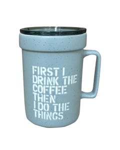 Taza De Viaje Con Tapa Estampado Texto 400Ml