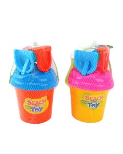 Cubo De Playa Con Accesorios 7 Pzas Colores Surtidos