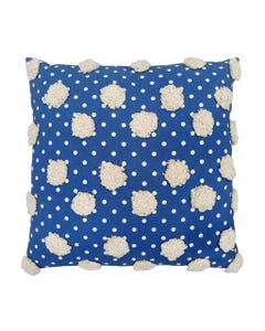 Cojín Azul Con Bolas Y Puntos Blancos 45X45Cm
