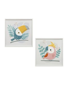Cuadro Animado De Aves Surtidos 40X40X2Cm