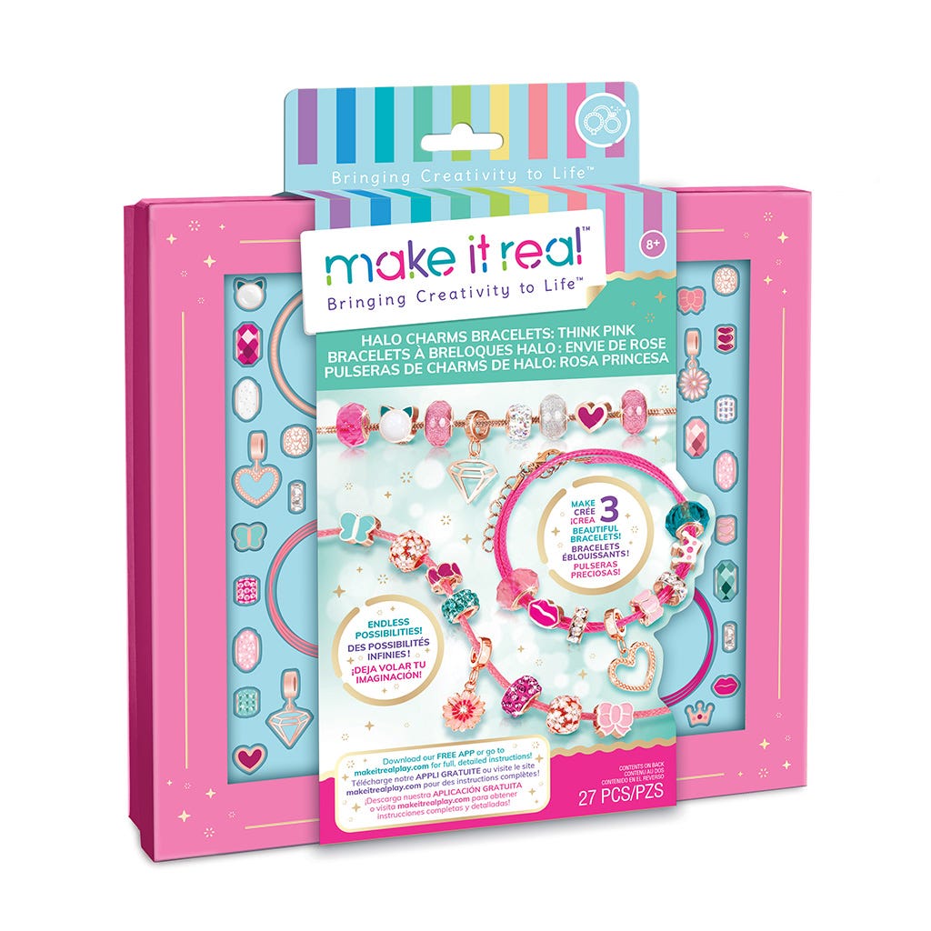 Pulseras de Charms de Halo: Rosa Princesa 