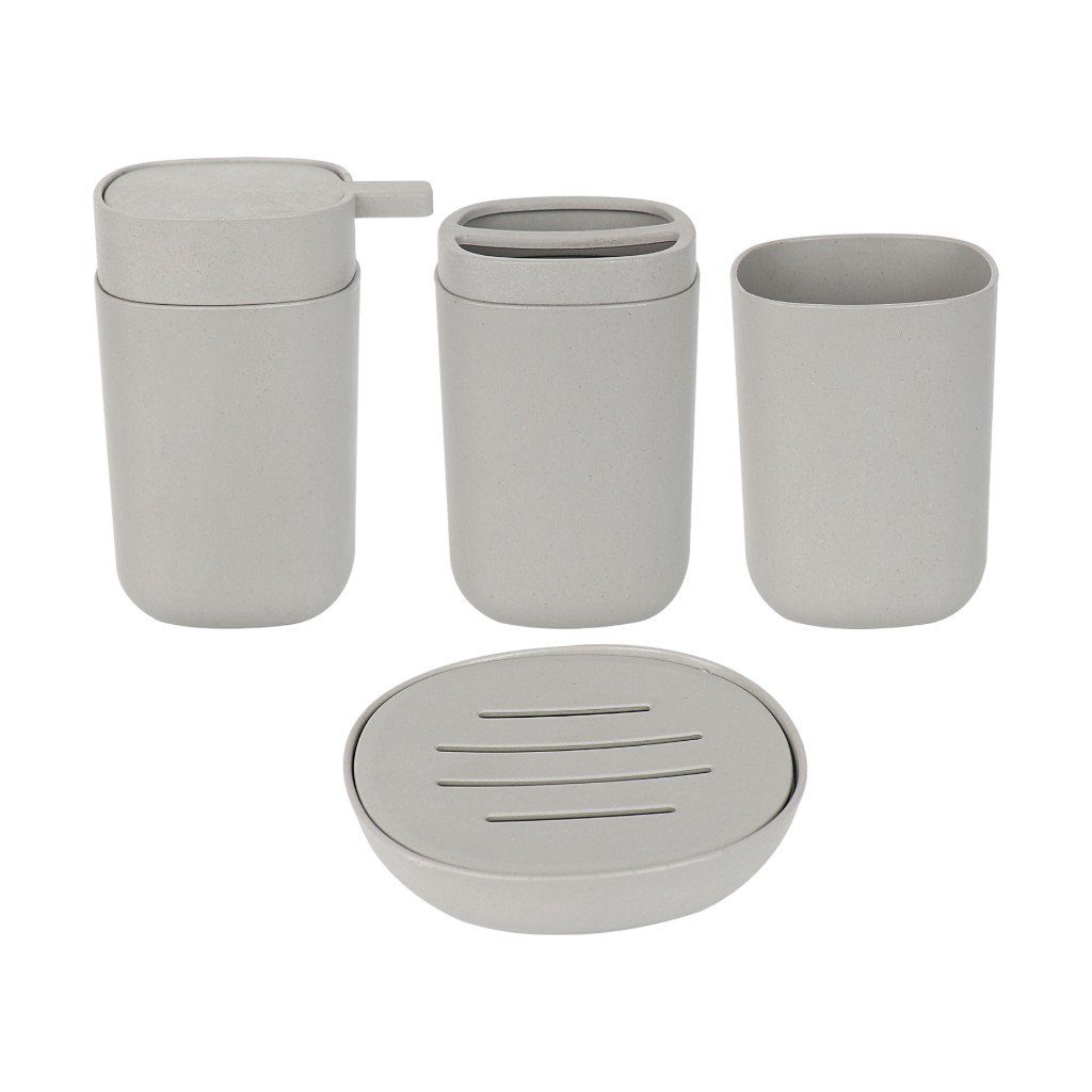 Set 4Pzs De Baño De Color Gris