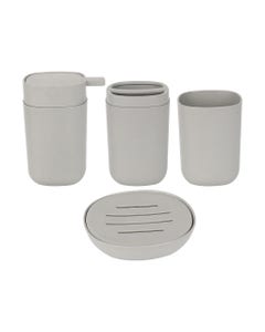 Set 4Pzs De Baño De Color Gris