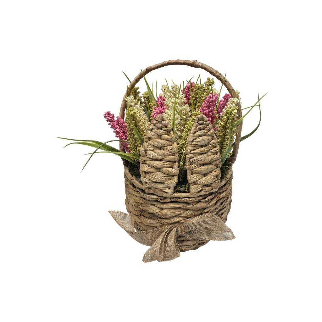 Canasta Decorativa Con Flores 29Cm