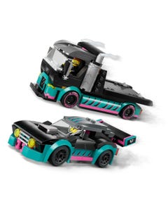 Bloques Lego Coche De Carreras Y Camión Transportador
