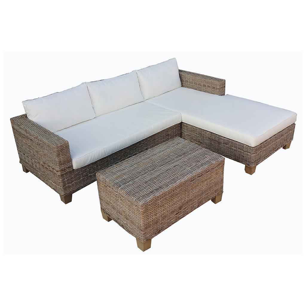 Juego de patio seccional de mimbre Rocky 3pcs