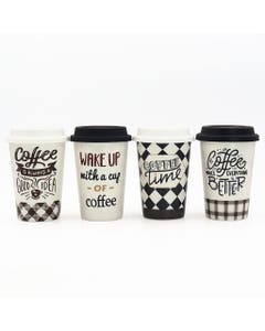 Taza De Viaje Con Tapa Con Diseño Surtidos 420Ml