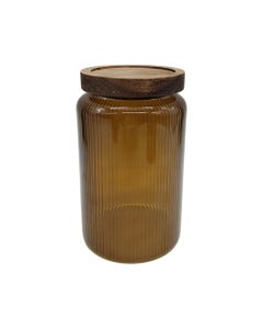 Recipiente De Algodón De Vidrio Marrón 10x16cm