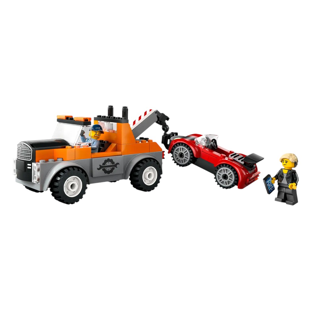 Bloques Lego Juguete De Reparación De Grúa Y Coche Deportivo