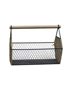 Cesta Decorativa de Hierro 36.5X21.5X27CM/14X8X11IN