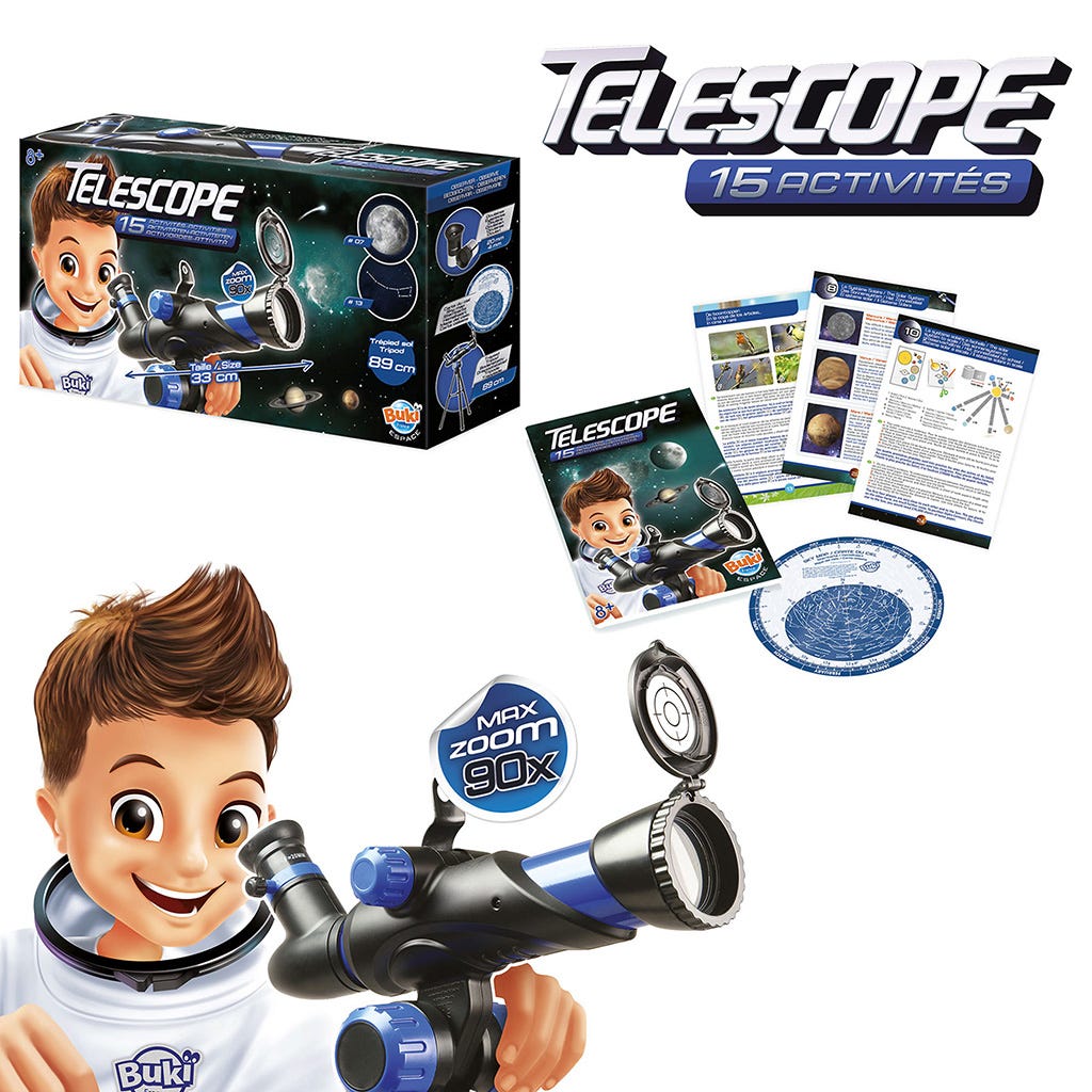Telescopio de 15 actividades Buki Science
