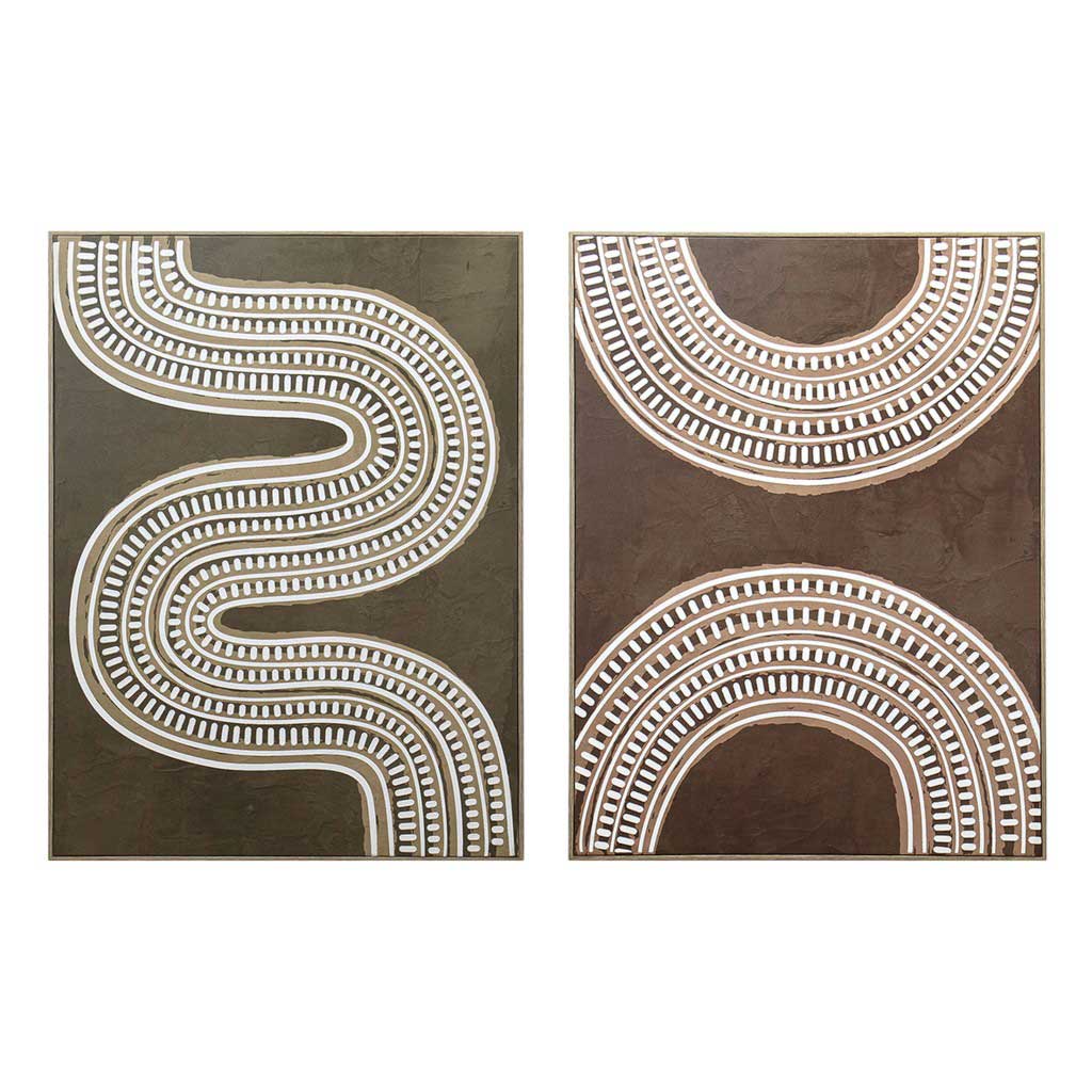 Cuadro Decorativo De Abstractos De Líneas Surtidas 60x80x3.5cm
