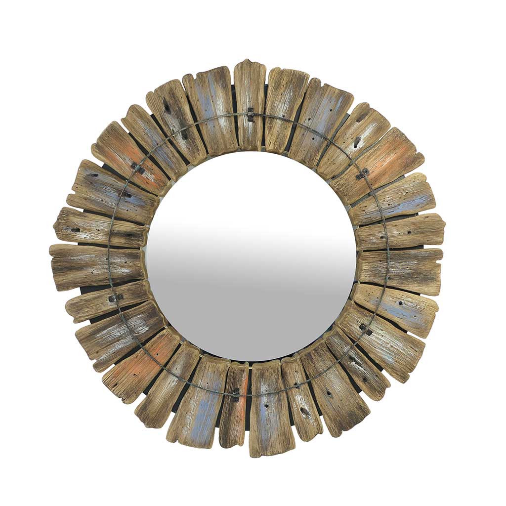 Espejo De Pared Marco Piezas De Madera 68x68x2.5cm