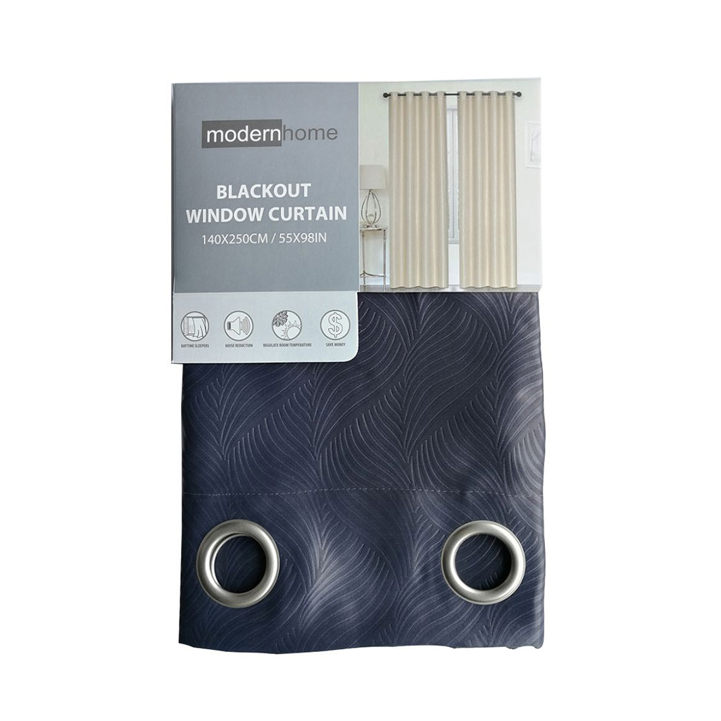 Cortina Blackout gris de poliéster diseñado