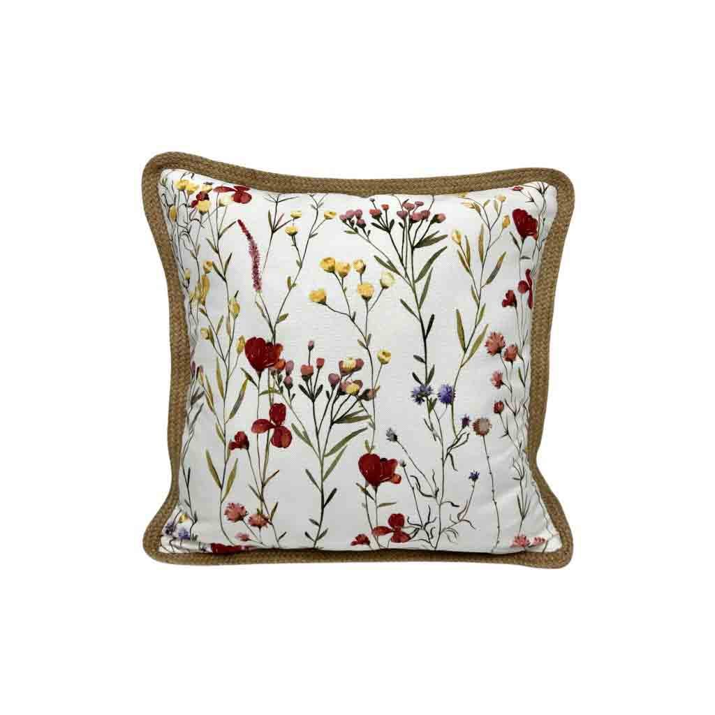 Cojín Blanco Estampado Floral 45x45cm