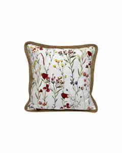 Cojín Blanco Estampado Floral 45x45cm