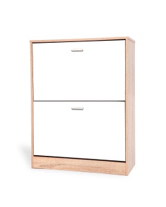 Zapatera Blanca Con 2 Gavetas 63X24X80Cm