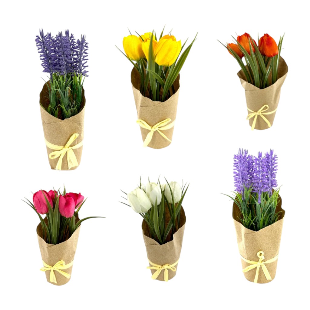 Flores En Pote 18cm Surtidos