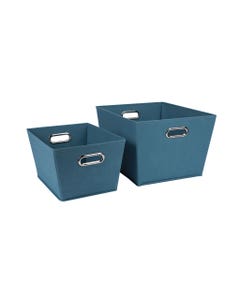 Caja de almacenamiento azul con asas 